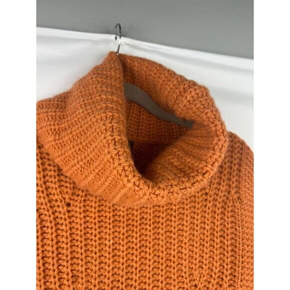 Banana Republic Women's S Cowl Neck Sweater Orange Merino Wool & Alpaca Blend - Picture 7 of 12